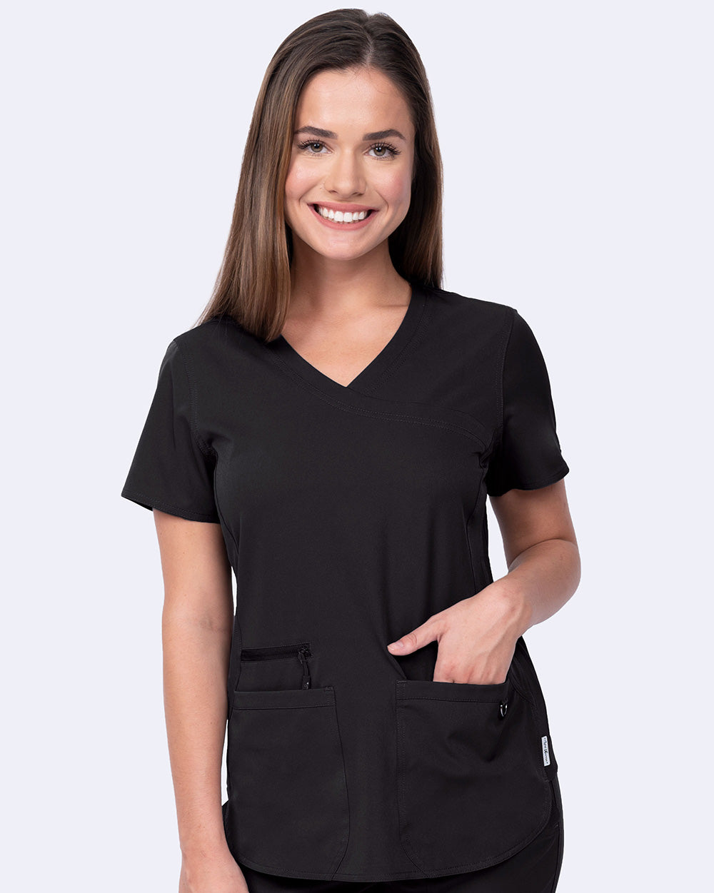 Ava Therese 1057 Madi Side Knit Top Black