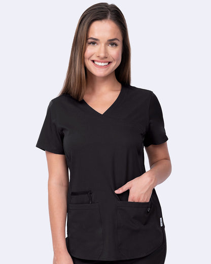 Ava Therese 1057 Madi Side Knit Top Black