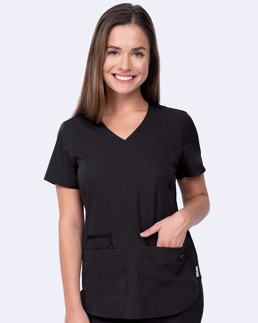 Ava Therese 1057 Madi Side Knit Top Black