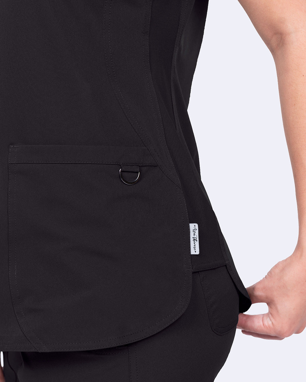 Ava Therese 1057 Madi Side Knit Top Black