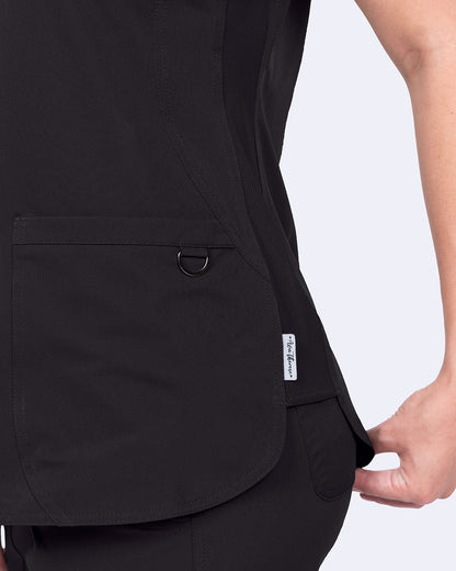 Ava Therese 1057 Madi Side Knit Top Black