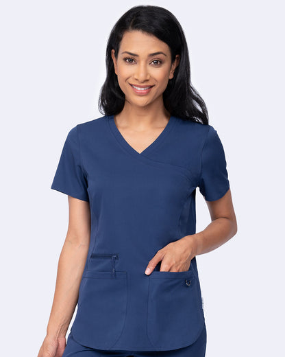 Ava Therese 1057 Madi Side Knit Top Navy