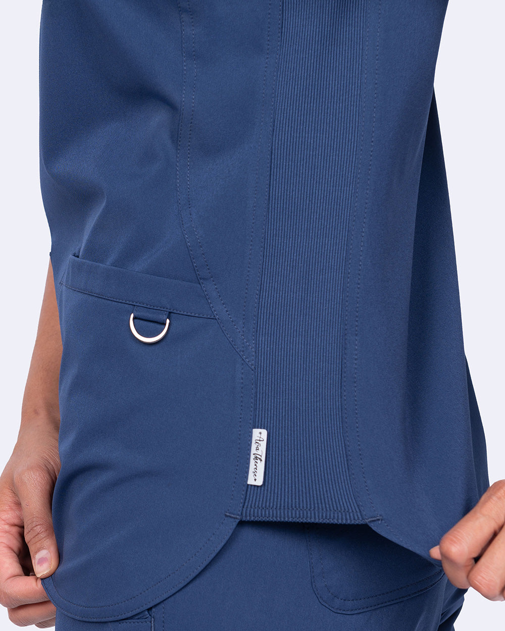 Ava Therese 1057 Madi Side Knit Top Navy