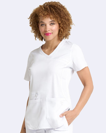 Ava Therese 1057 Madi Side Knit Top White