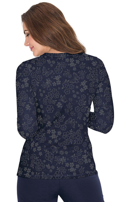 Stretch 1061PR  Presley Top Flower Burnout Navy