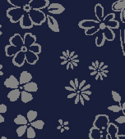 Stretch 1061PR Presley Top Flower Burnout Navy