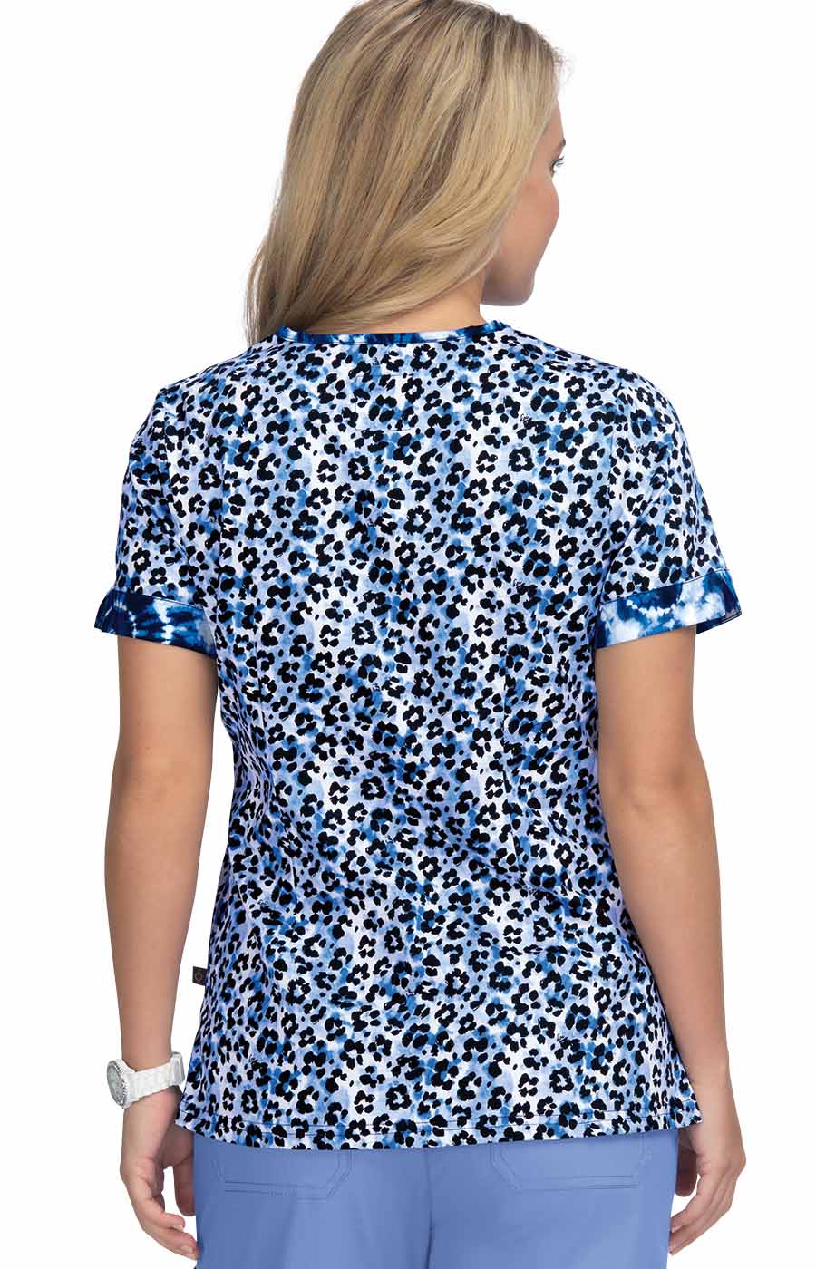 Stretch 1070PR  Elena Top Tie Dye Leopard Blue