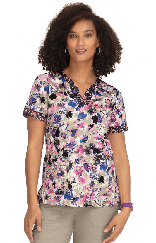 Stretch 1070PR  Elena Top Watercolor Petals