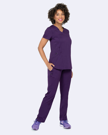 Ava Therese 1084 Ava Back Knit Top Eggplant