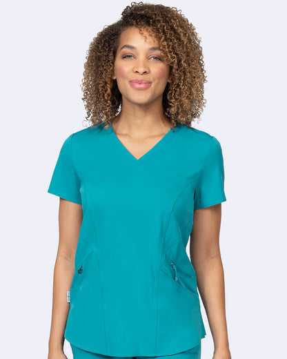 Ava Therese 1084 Ava Back Knit Top Teal