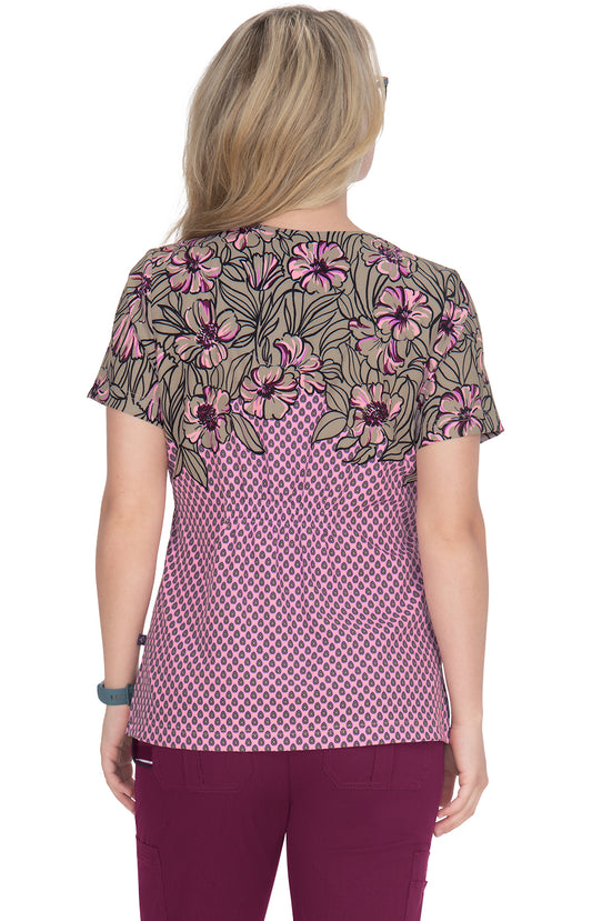 Stretch 1089PLM  Brianne Top Antique Camellia