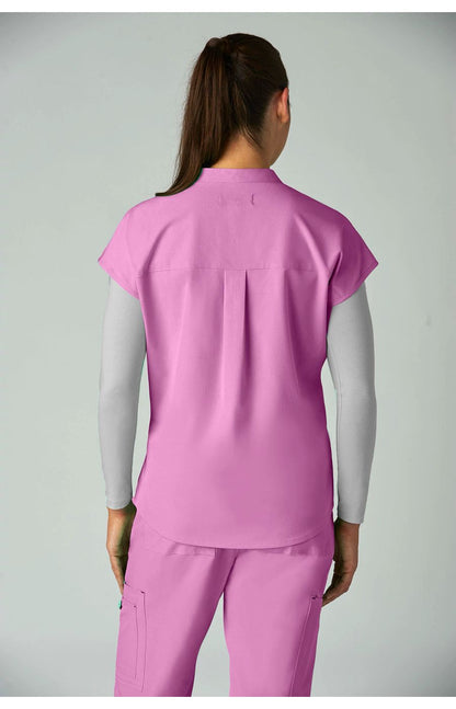 Basics Ari Women's 1-Pocket Stretch Tuck-In Scrub Top Heather Pansy