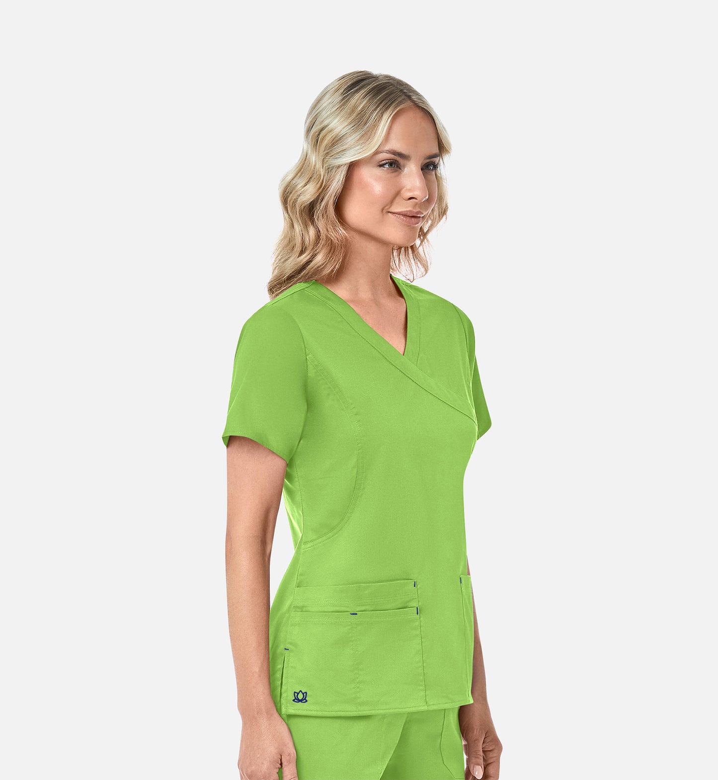 Blossom 1102 Mock Wrap Top Apple Green