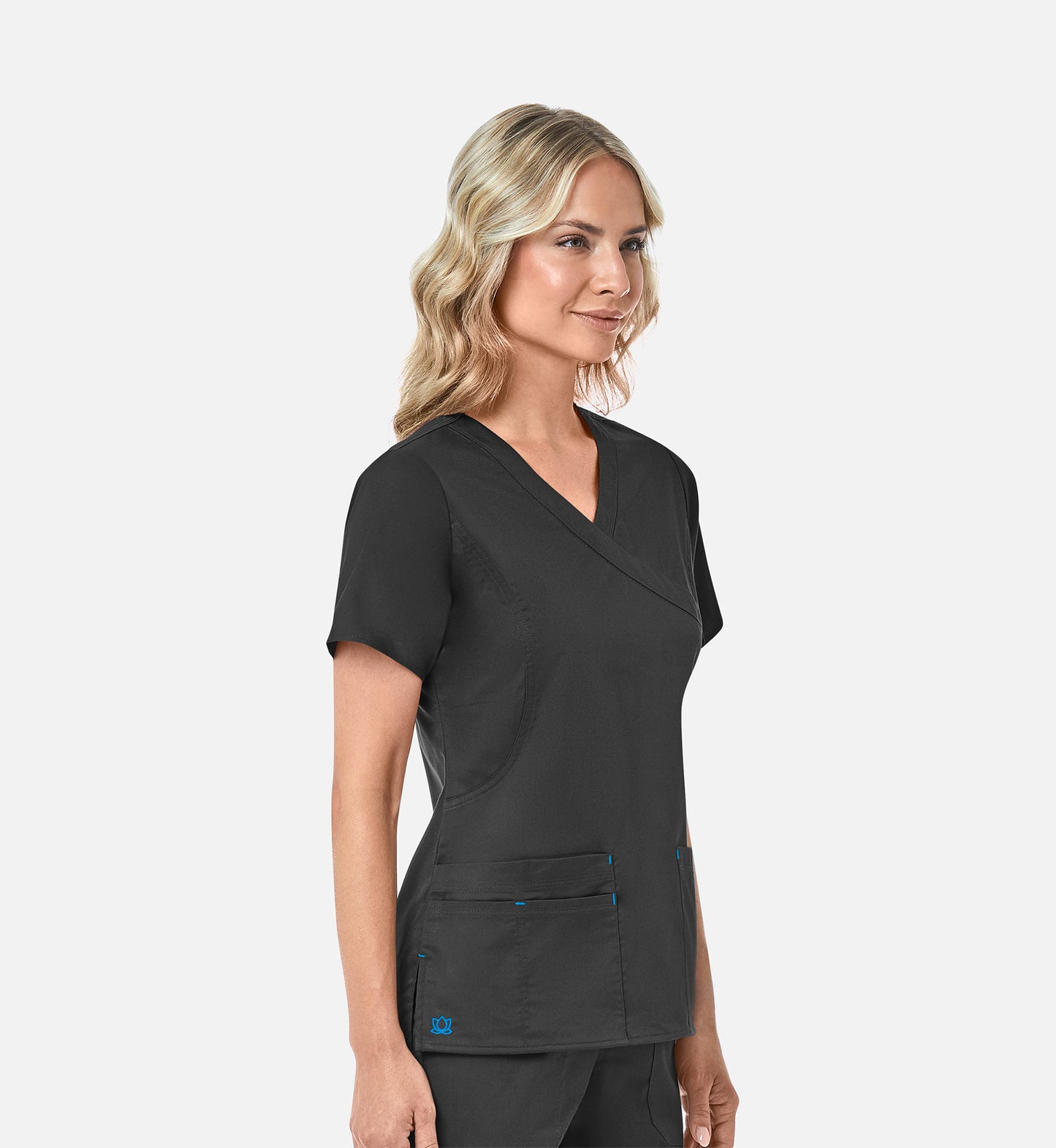 Blossom 1102 Mock Wrap Top Black