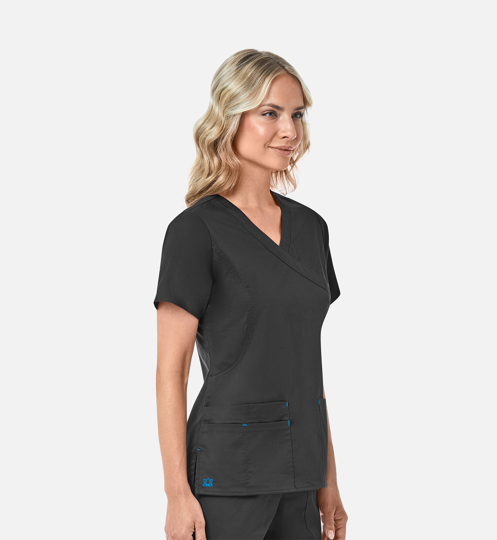 Blossom 1102 Mock Wrap Top Black