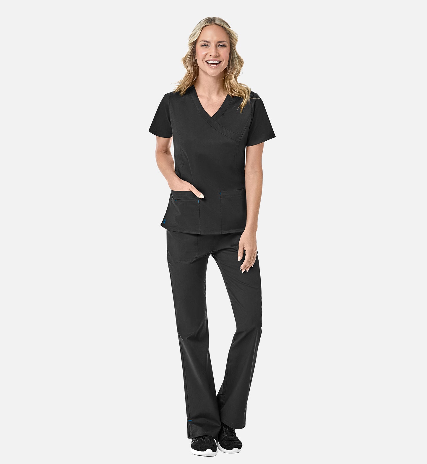 Blossom 1102 Mock Wrap Top Black