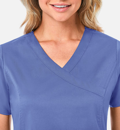 Blossom 1102 Mock Wrap Top Ceil Blue