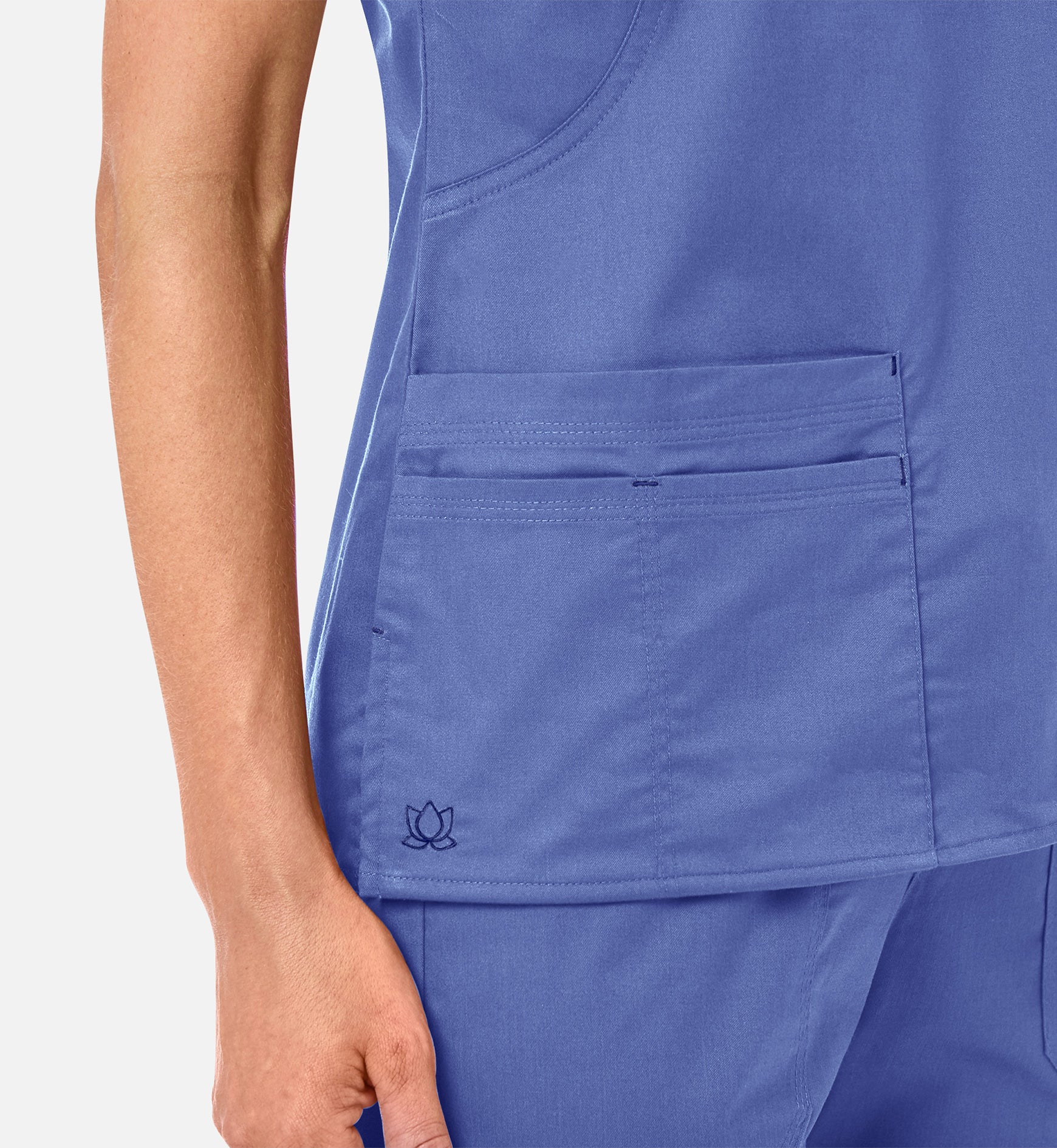 Blossom 1102 Mock Wrap Top Ceil Blue