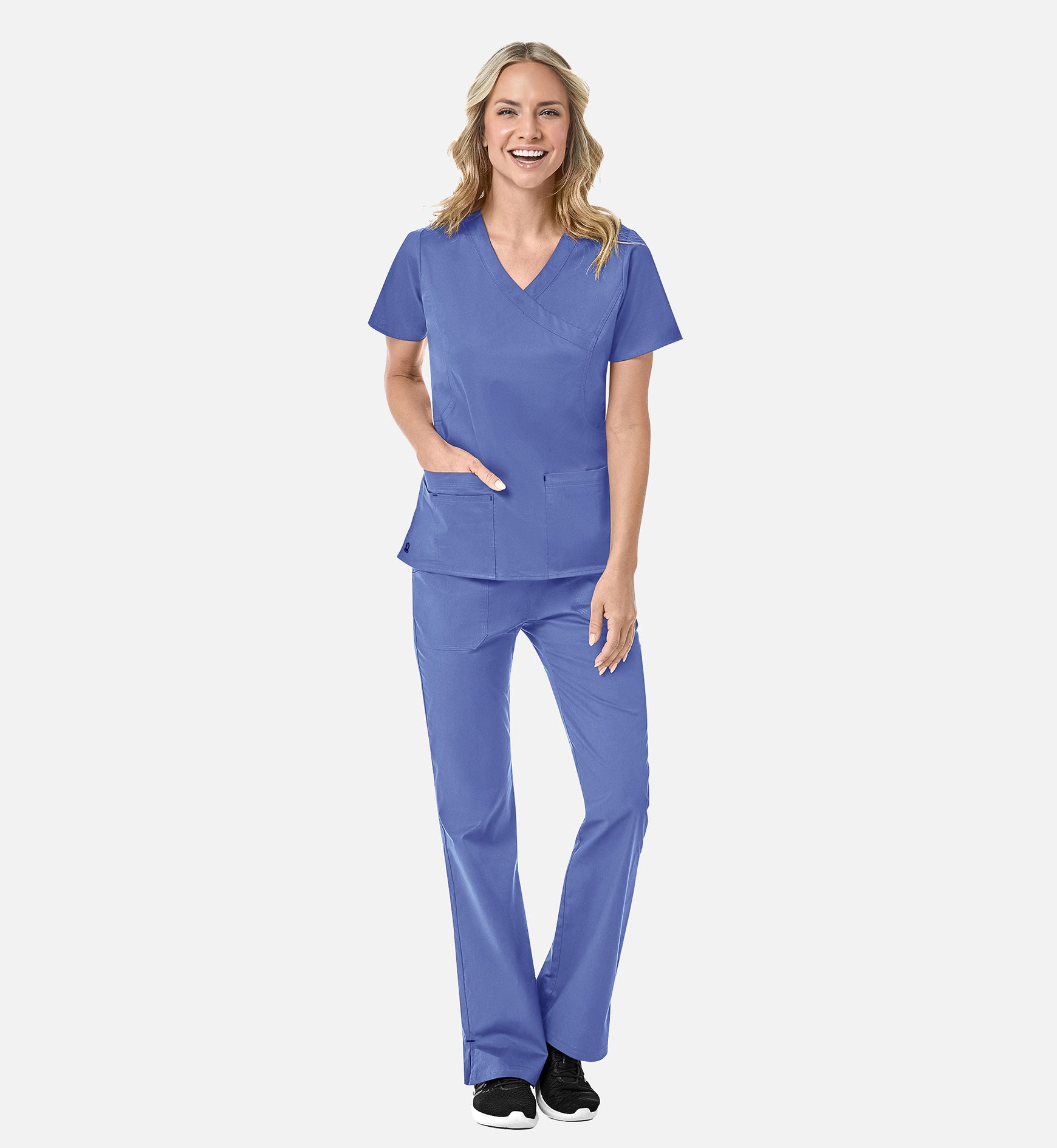 Blossom 1102 Mock Wrap Top Ceil Blue