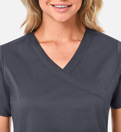 Blossom 1102 Mock Wrap Top Charcoal