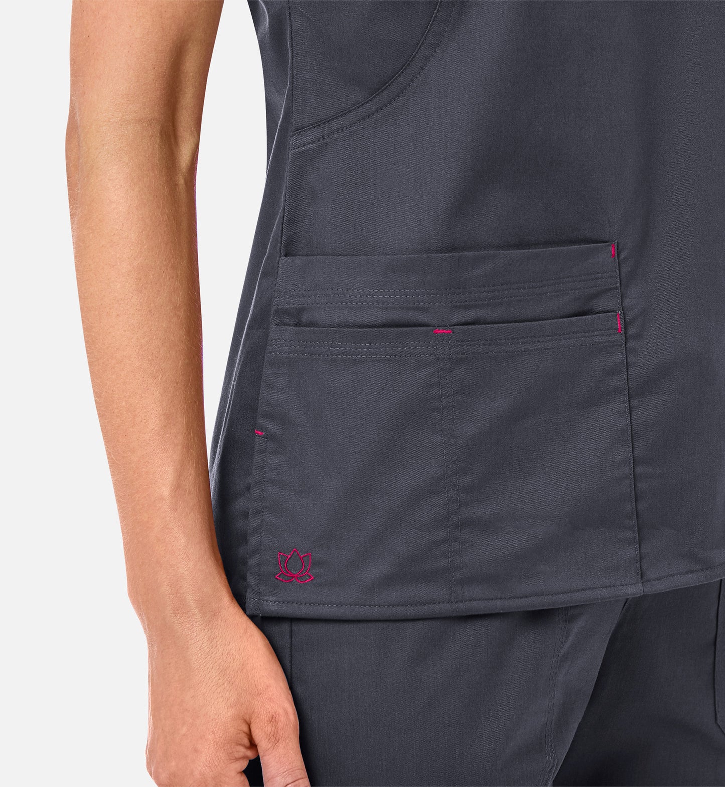 Blossom 1102 Mock Wrap Top Charcoal