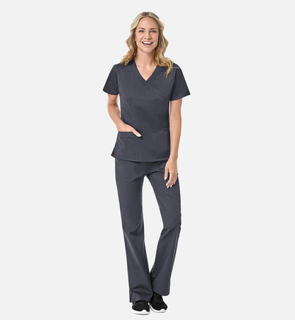 Blossom 1102 Mock Wrap Top Charcoal