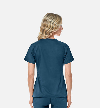 Blossom 1102 Mock Wrap Top Caribbean Blue