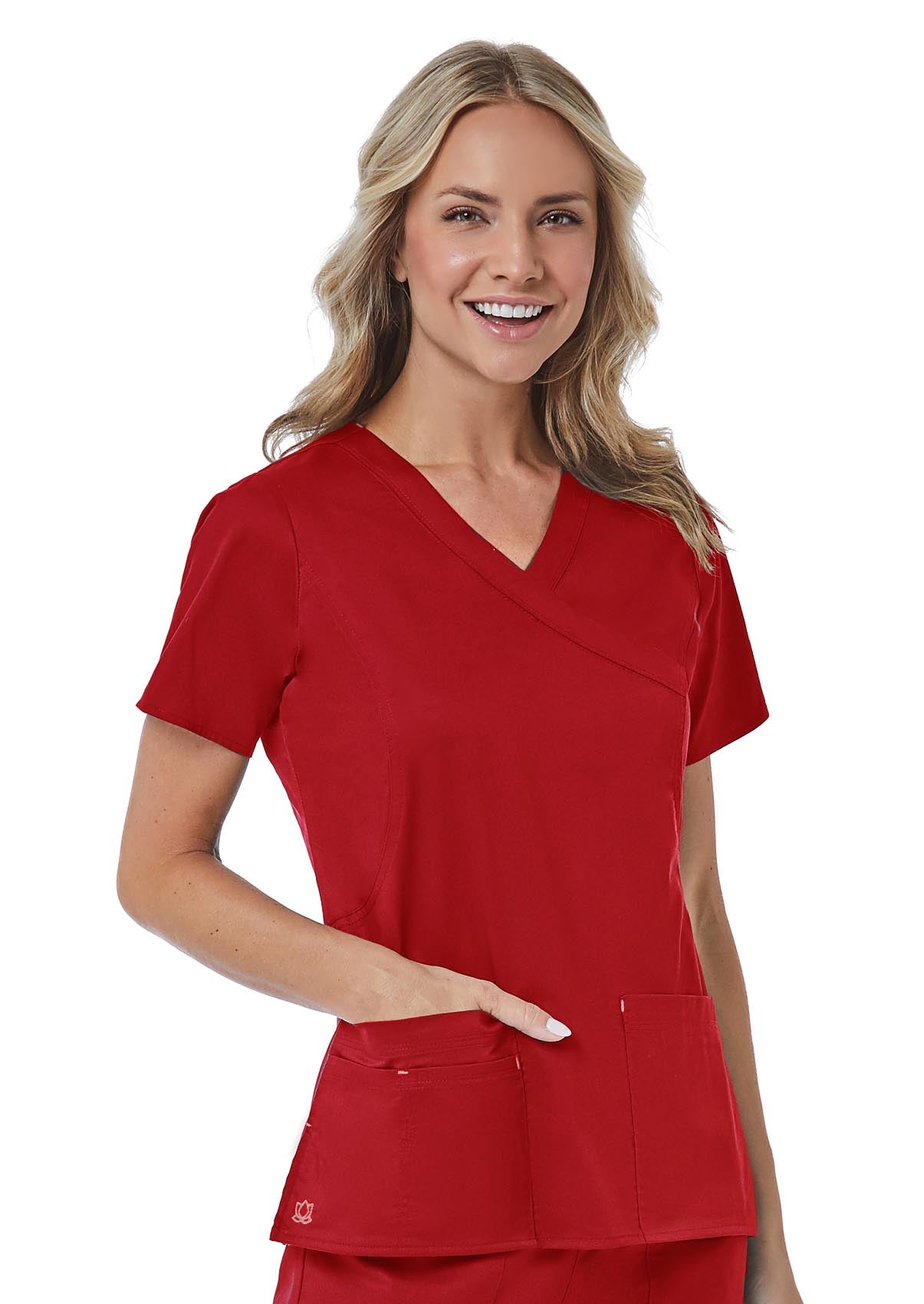 Blossom 1102 Mock Wrap Top Crimson