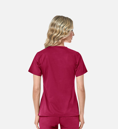 Blossom 1102 Mock Wrap Top Crimson