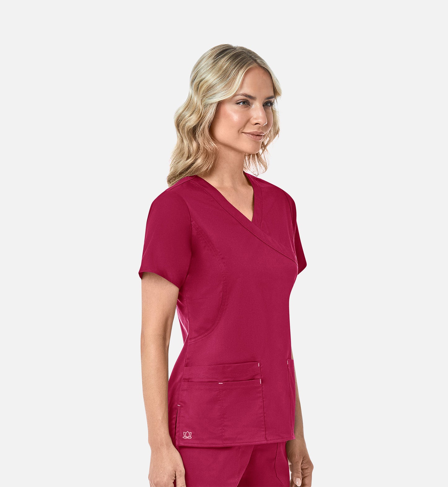 Blossom 1102 Mock Wrap Top Crimson