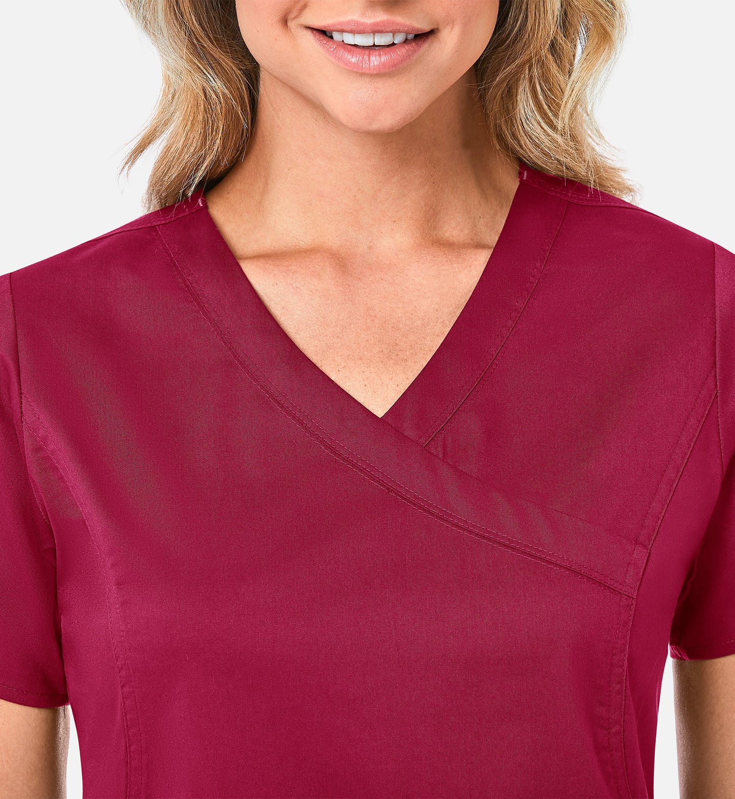 Blossom 1102 Mock Wrap Top Crimson