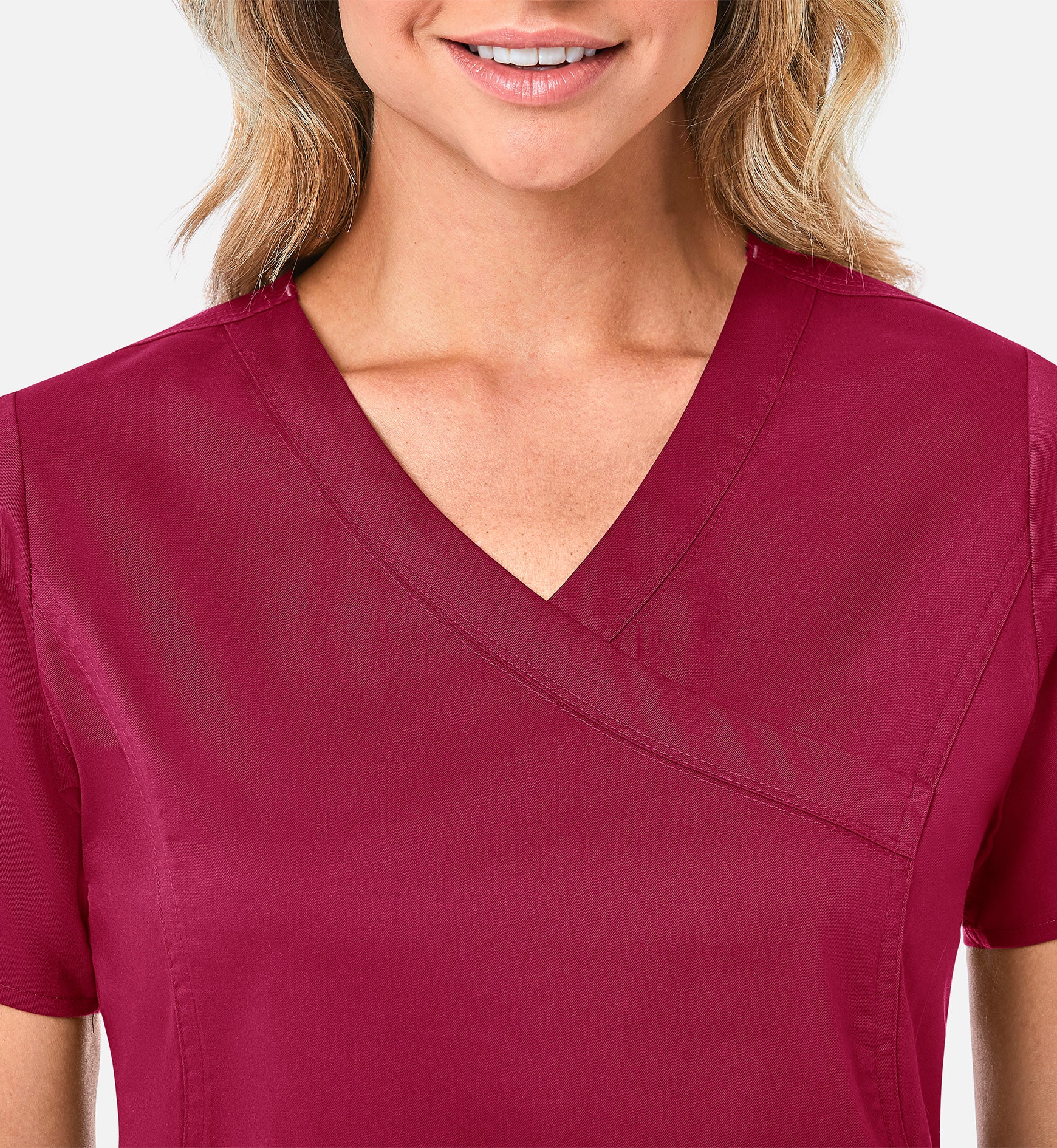Blossom 1102 Mock Wrap Top Crimson