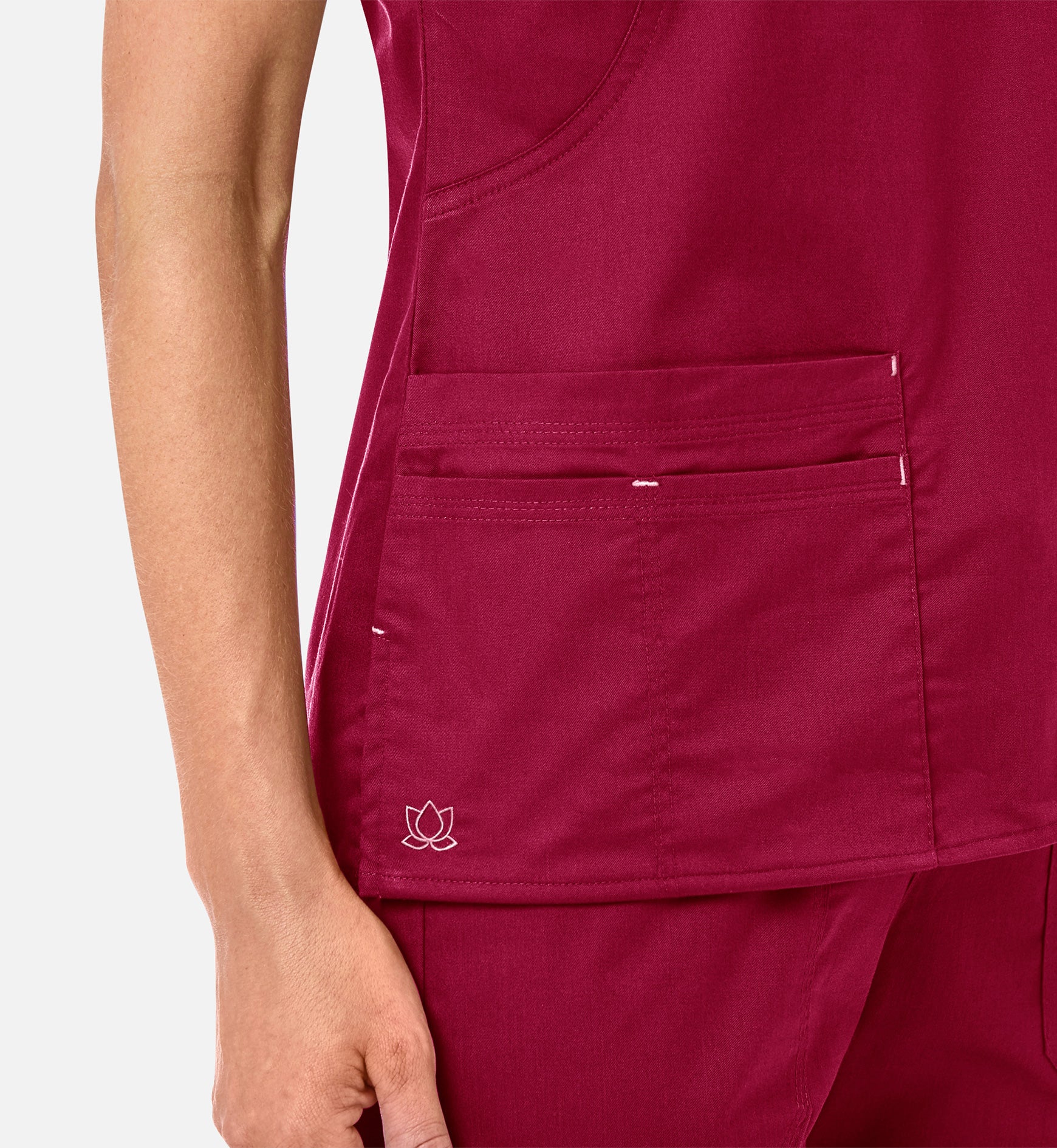 Blossom 1102 Mock Wrap Top Crimson