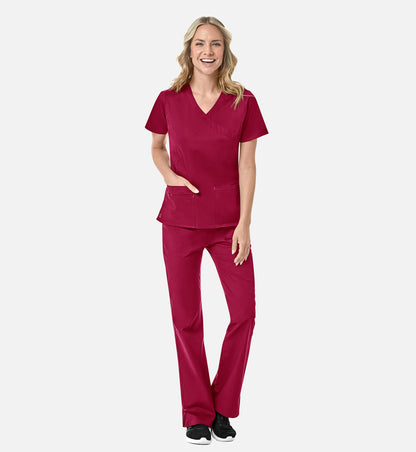 Blossom 1102 Mock Wrap Top Crimson