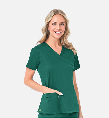 Blossom 1102 Mock Wrap Top Hunter