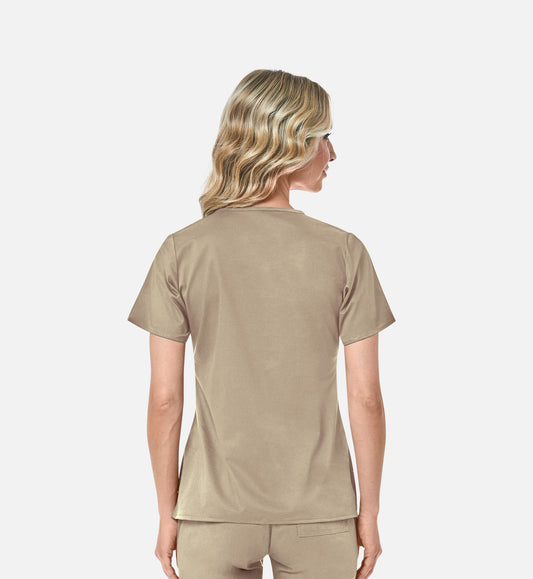 Blossom 1102 Mock Wrap Top Khaki