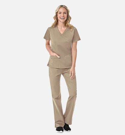 Blossom 1102 Mock Wrap Top Khaki