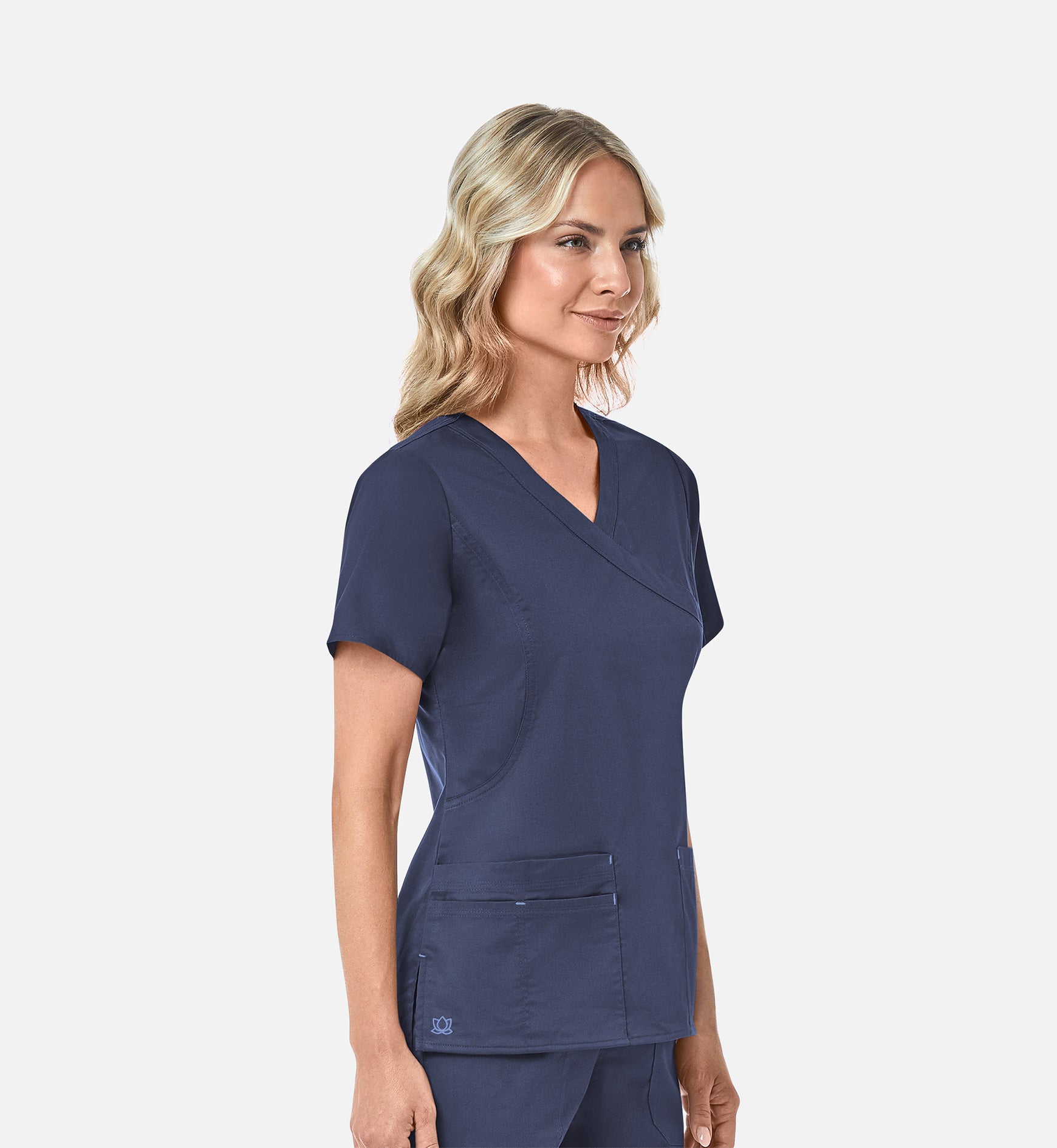 Blossom 1102 Mock Wrap Top Navy