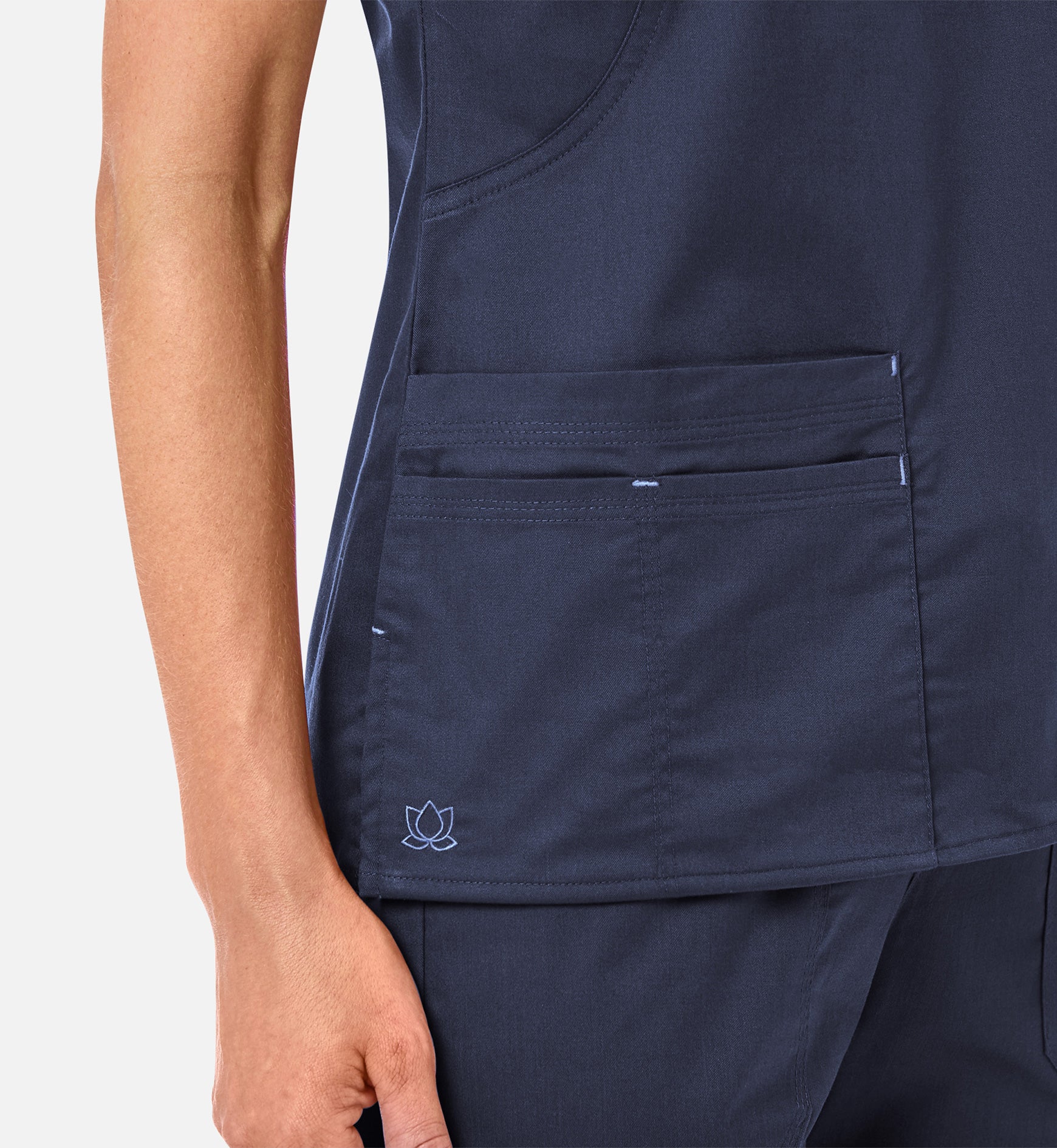 Blossom 1102 Mock Wrap Top Navy