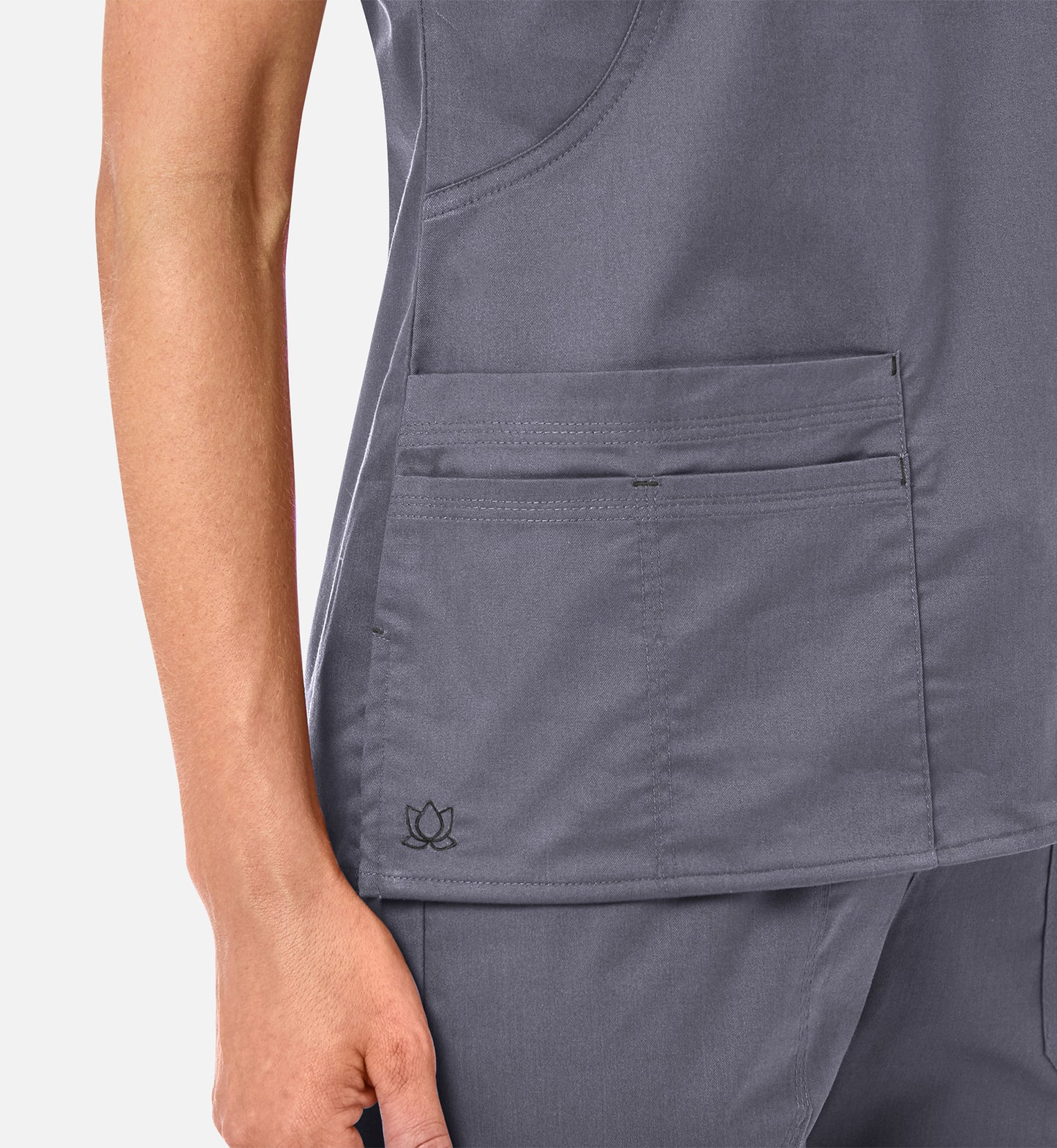 Blossom 1102 Mock Wrap Top Pewter