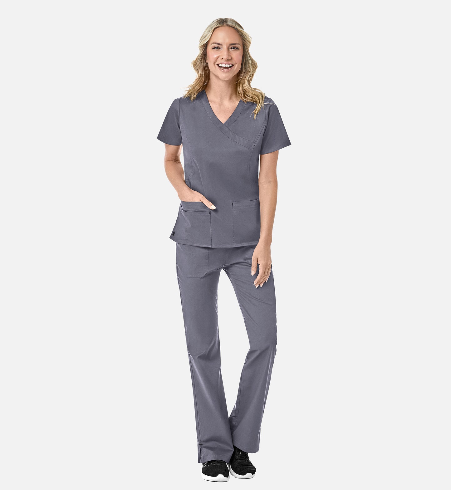 Blossom 1102 Mock Wrap Top Pewter