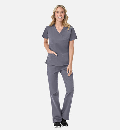 Blossom 1102 Mock Wrap Top Pewter