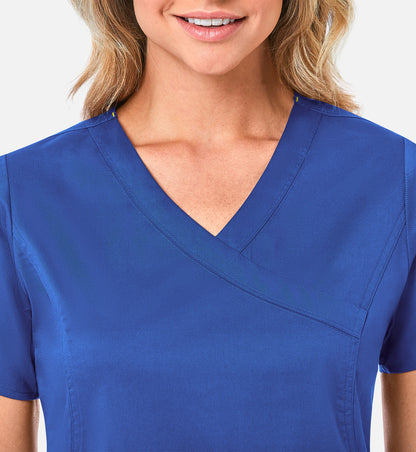 Blossom 1102 Mock Wrap Top Royal Blue