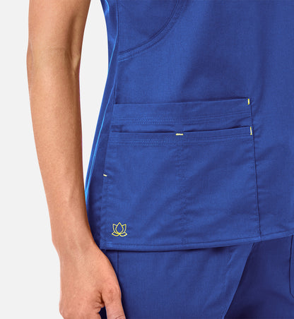 Blossom 1102 Mock Wrap Top Royal Blue