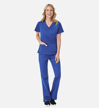 Blossom 1102 Mock Wrap Top Royal Blue