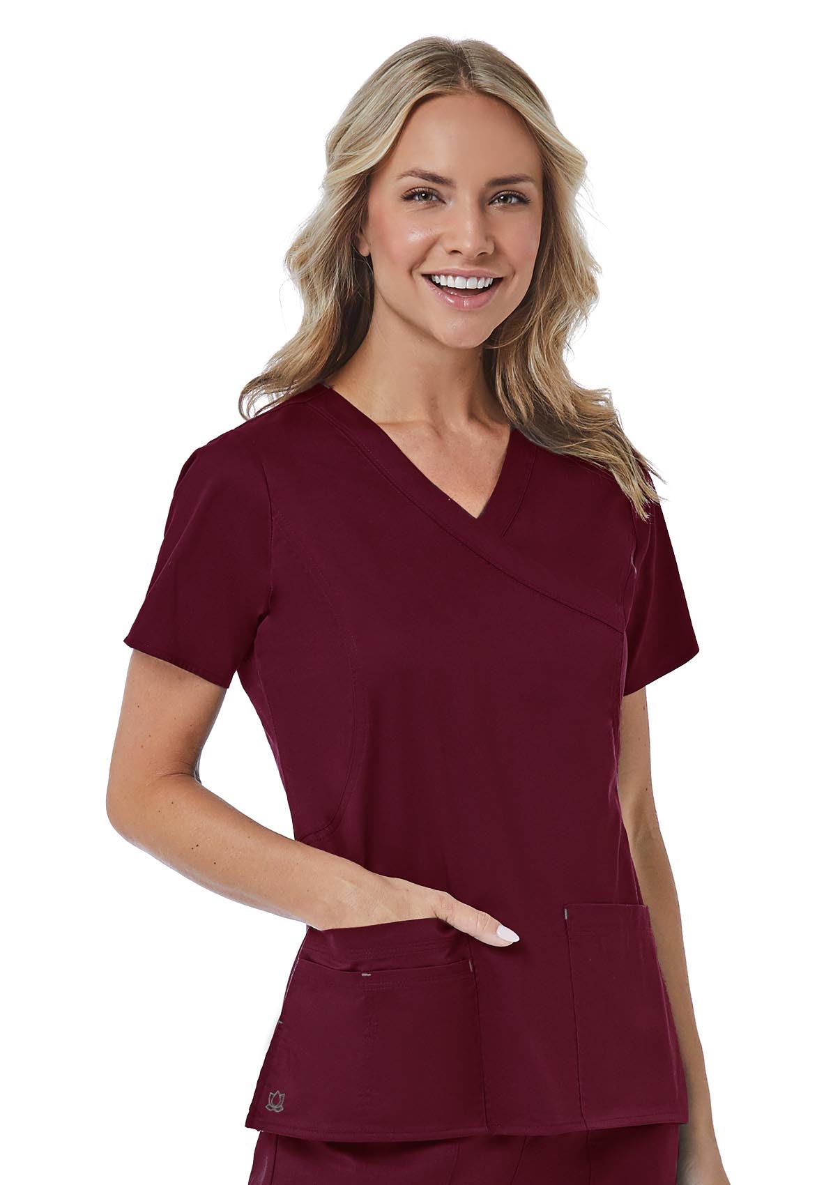 Blossom 1102 Mock Wrap Top Wine