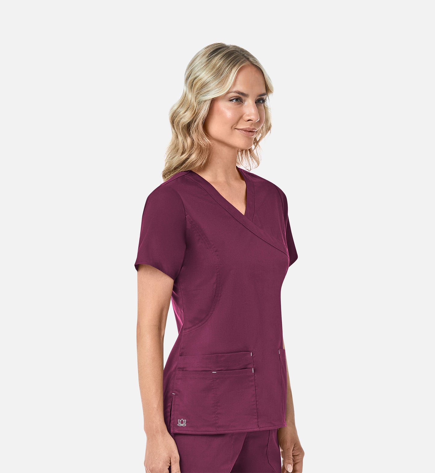 Blossom 1102 Mock Wrap Top Wine