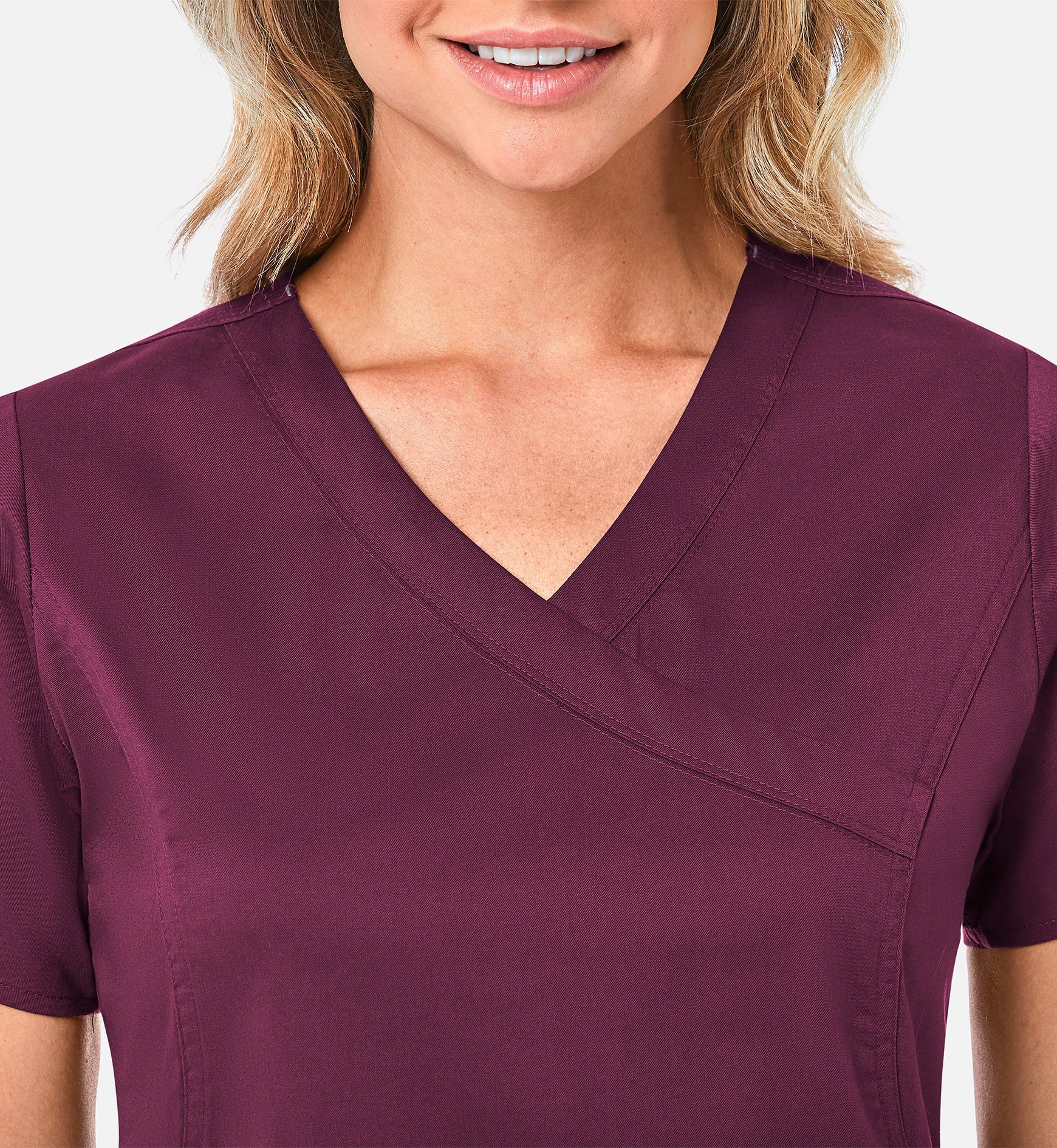 Blossom 1102 Mock Wrap Top Wine
