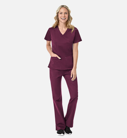 Blossom 1102 Mock Wrap Top Wine