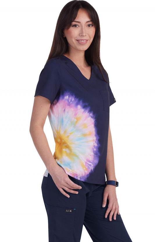 Basics 1114PLM Lani Top Tie Dye Splash